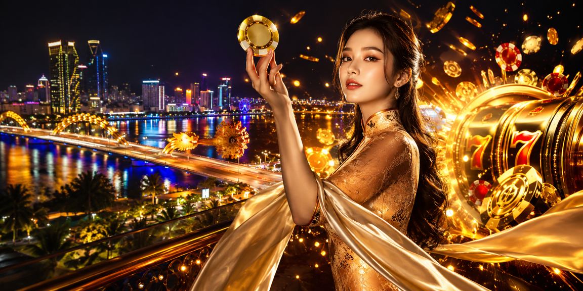 Người dùng tại Đà Nẵng chơi slot game trực tuyến với trang phục áo dài truyền thống
