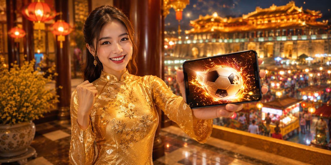 Người chơi trải nghiệm casino mobile tại Huế với trang phục áo dài truyền thống